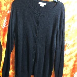 Liz Claiborne Black Cardigan Sweater 2X